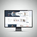 Modern Sleek Monitor Displaying Creative Website Interface Design Presentation, Generative AI Royalty Free Stock Photo