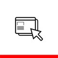 Website mouse click, line icon vector Royalty Free Stock Photo
