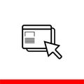 Website mouse click, line icon vector