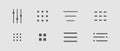 Website navigation button. Hamburger menu line icon set Hamburger interface menu, minimal ui popup burger. Template Royalty Free Stock Photo