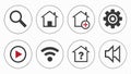 Website navigation icons, user interface elements, web design vector design Generative AI Royalty Free Stock Photo