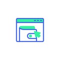 Website page with payment click icon vector