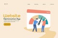 Website performance test, web optimization application, web page loading web development team people working technology concept. Royalty Free Stock Photo