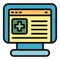 Website pharm icon color outline vector Royalty Free Stock Photo