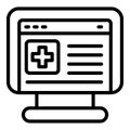 Website pharm icon, outline style