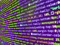 Website programming code. Css3 code on a colorful background. Programming code screen of software developer. Abstract information Royalty Free Stock Photo