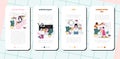 Website programming mobile application banner set. Content management Royalty Free Stock Photo