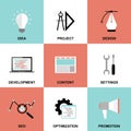 Website project process icons