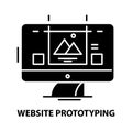 Website Prototyping icon, black vector sign with editable strokes, concept illustration Royalty Free Stock Photo