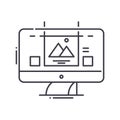 Website prototyping icon, linear isolated illustration, thin line vector, web design sign, outline concept symbol with