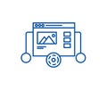 Website prototyping line icon concept. Website prototyping flat vector symbol, sign, outline illustration.
