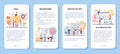 Website prototyping mobile application banner set. Web page