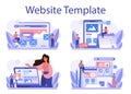 Website prototyping set. Web page modeling, interface development