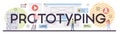 Website prototyping typographic header. Web page modeling, interface