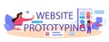 Website prototyping typographic header. Web page modeling