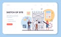 Website prototyping web banner or landing page. Web page