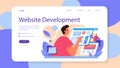 Website prototyping web banner or landing page. Web page modeling