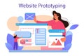 Website prototyping. Web page modeling, interface development