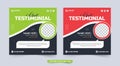 Website rating section and client testimonial design with red and green colors. Customer feedback review or testimonial template Royalty Free Stock Photo