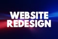 Website Redesign text quote, concept background