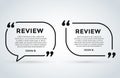 Website review quote citation blank template vector icon comment customer circle paper information text chat citing Royalty Free Stock Photo