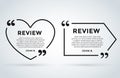 Website review quote citation blank template vector icon comment customer circle paper information text chat citing Royalty Free Stock Photo