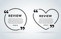 Website review quote citation blank template vector icon comment customer circle paper information text chat citing Royalty Free Stock Photo