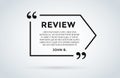 Website review quote citation blank template vector icon comment customer circle paper information text chat citing Royalty Free Stock Photo