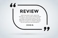 Website review quote citation blank template vector icon comment customer circle paper information text chat citing Royalty Free Stock Photo