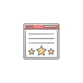 Website review with stars flat vector icon user experience rating feedback customer satisfaction Royalty Free Stock Photo