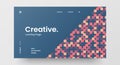 Website screen part for responsive web design project development. Geometric pattern banner layout mock up.