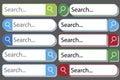 Website search form. Search interface. Search engine string. Vector illustration