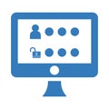 Website Security icon / blue vector