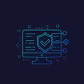 Website security testing, linear icon Royalty Free Stock Photo