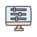 website settings color vector doodle simple icon