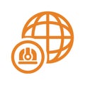 Website settings icon. orange color vector eps