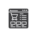 Website shop icon vector