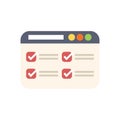 Website showing checkmarks for completed tasks on checklist Royalty Free Stock Photo