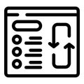 Website showing concept of data synchronization process Royalty Free Stock Photo