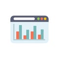Website showing statistical bar chart graph analytics Royalty Free Stock Photo