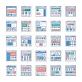 Website Sitemaps Flat Icons Pack