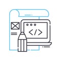 website sketching line icon, outline symbol, vector illustration, concept sign