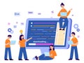 Website software developing, app programmers team concept. Code engeneers programming on computer vector illustration. Programmers Royalty Free Stock Photo