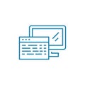 Website source code linear icon concept. Website source code line vector sign, symbol, illustration. Royalty Free Stock Photo