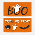 Website spooky header or banner set with Halloween