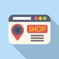Website store locator icon flat vector. Shop online