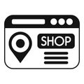 Website store locator icon simple vector. Shop online