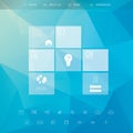 Website template with basic menu. Line art icons