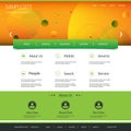 Website Template Design with Abstract Orange Header Royalty Free Stock Photo