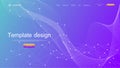 Website template design. Asbtract scientific background with colorful dynamic waves, hexagonal innovation pattern